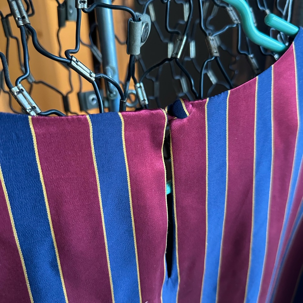 J. Crew Burgundy and Navy Striped Dress